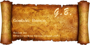 Gombás Bence névjegykártya